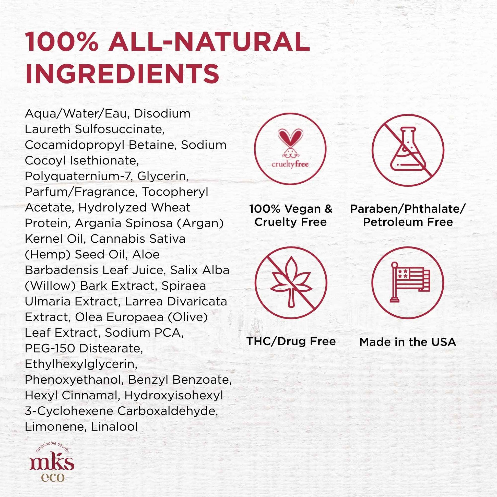 MKS eco for Men Double Hop 2-in-1 Shampoo & Body Wash, Sandalwood Scent - 10 fl oz - With Hemp Seed Oil & Argan Oil - Vegan, Cruelty Free