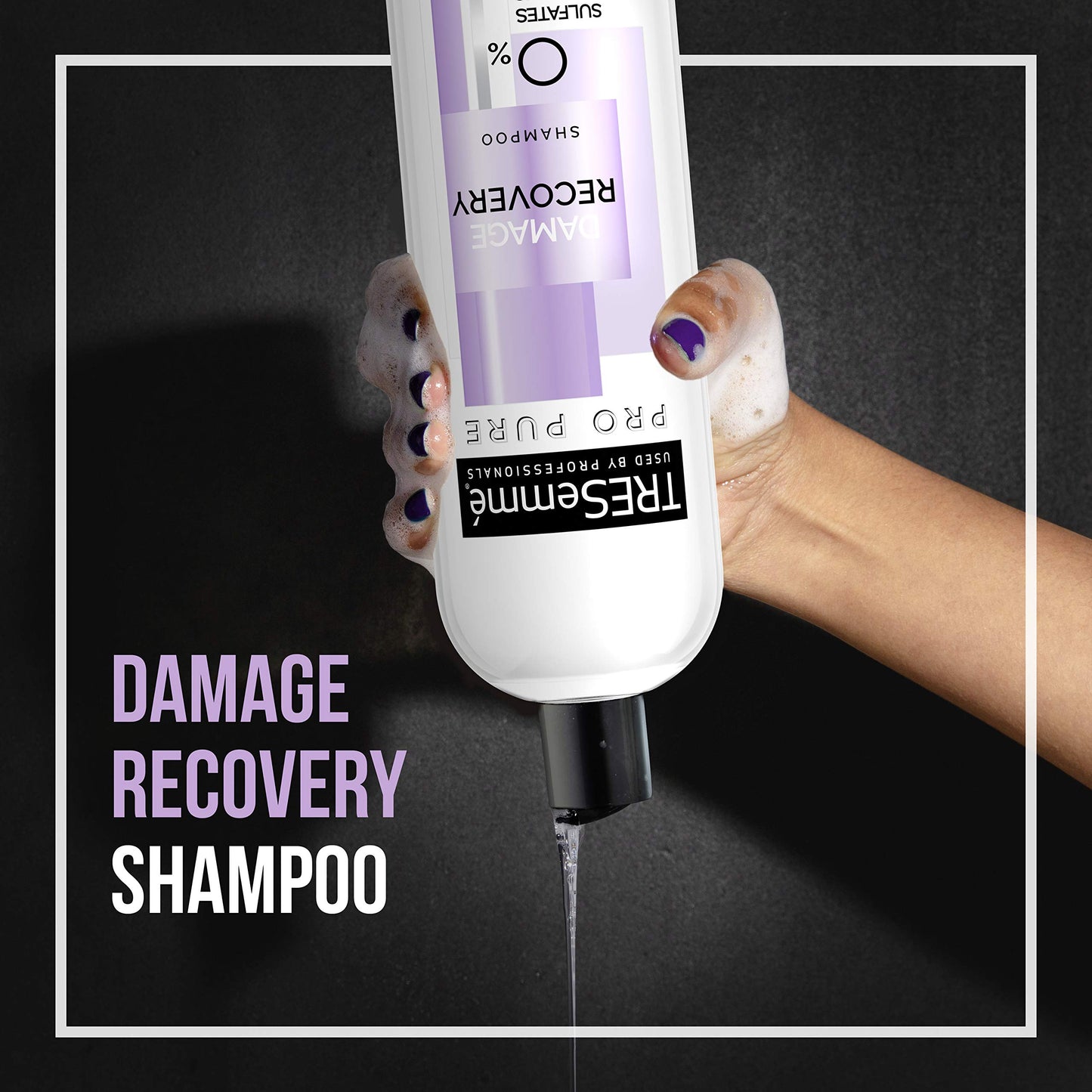TRESemmé Pro Pure Shampoo for Damaged Hair Damage Recovery Sulfate, Paraben and Dye Free, 16 Fl Oz (Pack of 4)