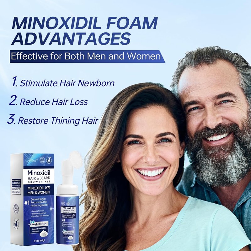 Minoxidil Foam for Hair Growth - 5% Formula for Men & Women | 2 Ounce