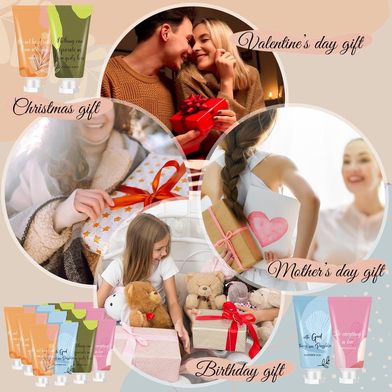 Sacubee 36 Pcs Christian Hand Lotion Bulk Gifts for Women Bible Verse Mini Scripture Travel Hand Cream Religious Gift for Teacher Student Church Member Prayers School Coworkers Birthday Wedding Favor