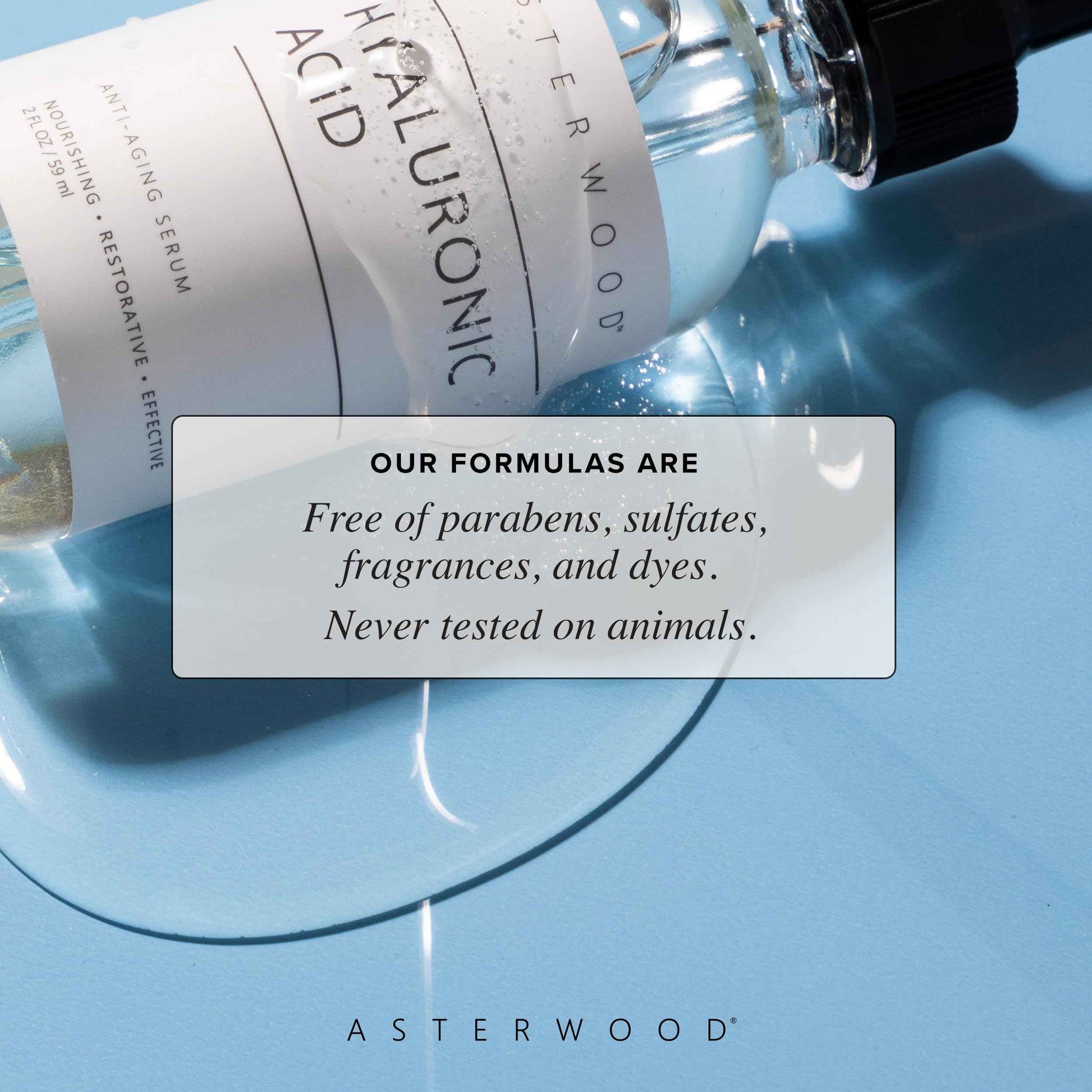 Asterwood Hyaluronic Acid Serum for Face - Plumping, Anti-Aging, Hydrating - Fragrance-Free - 2 Fl Oz