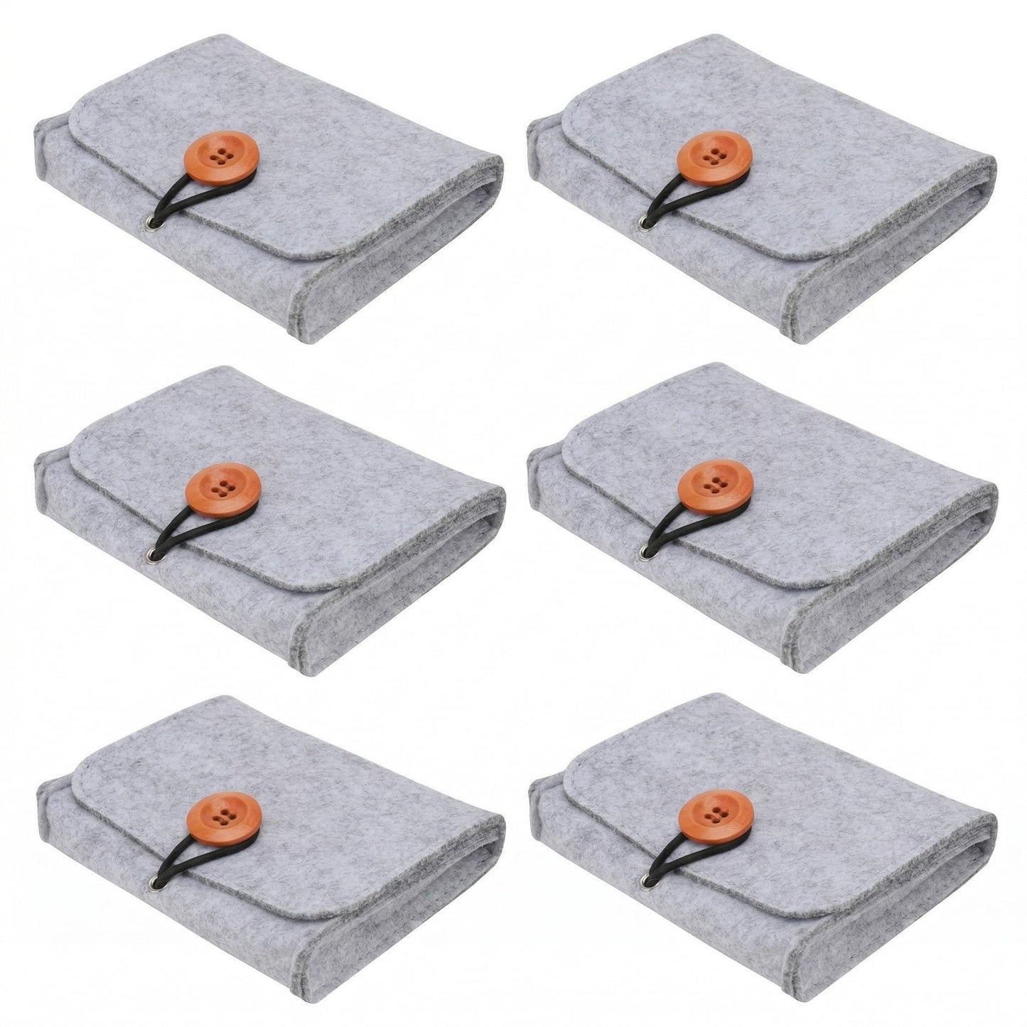 FOMIYES Essential Oil Travel Case 6-Pack Felt Non-woven Fabric Essential Oil Portable Organizer Pouch Travel Carrying Case for Essential Oils, Perfume, Lipstick, Lip Balm