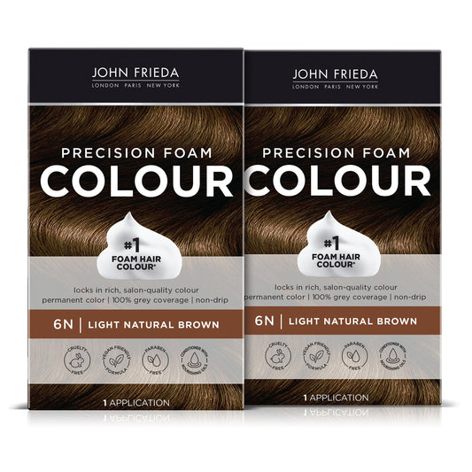 John Frieda Precision Foam Colour Light Natural Brown 6N, 2 Pack