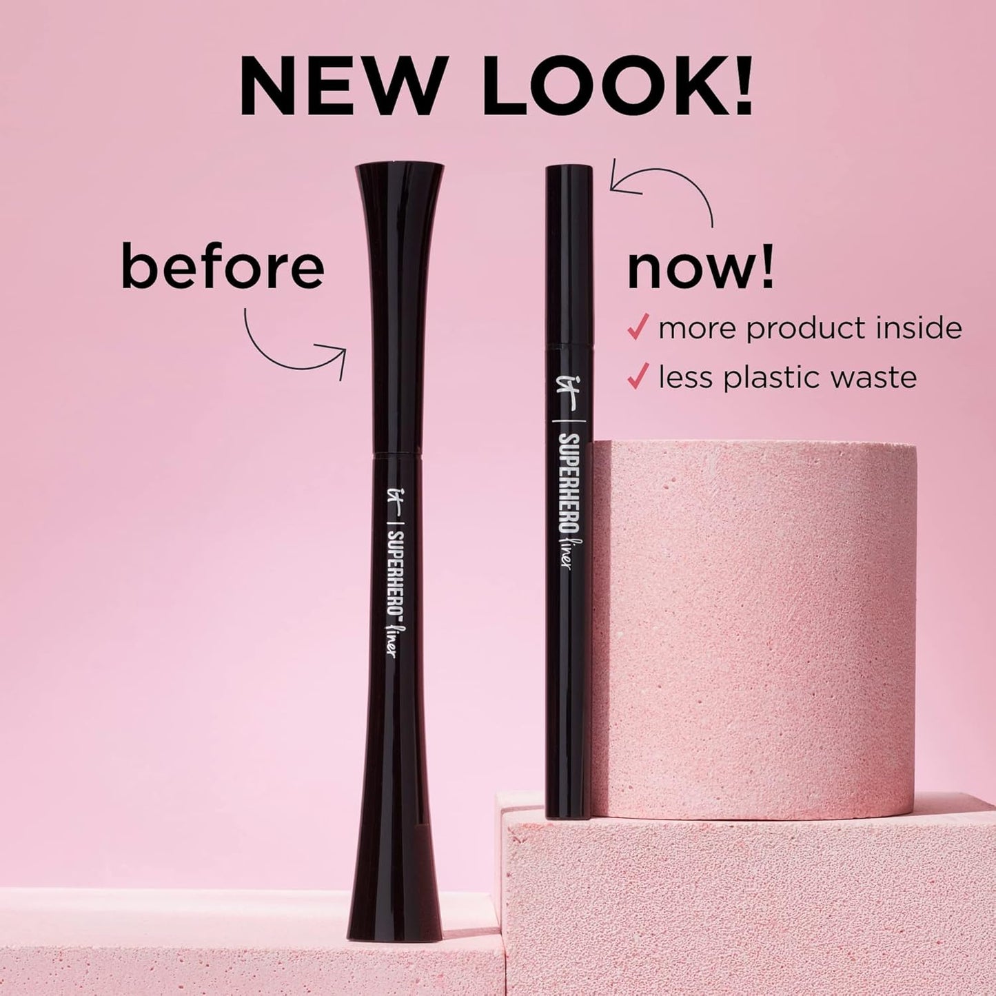 IT Cosmetics Superhero Liquid Eyeliner Pen - 24-Hour Waterproof, Smudge-Proof Formula | Black, 0.03 fl oz