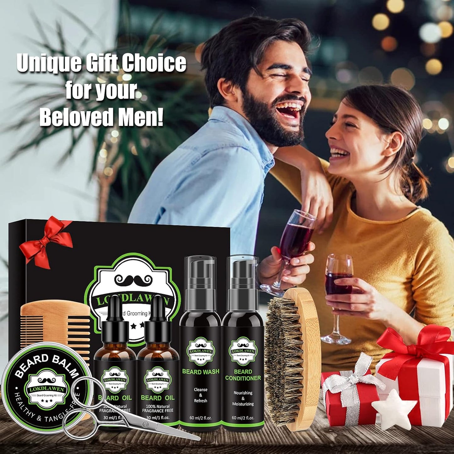Beard Kit for Men - Complete Grooming Set with Wash, Conditioner, Oil, Balm & Accessories | Perfect Gift for Dads & Husbands