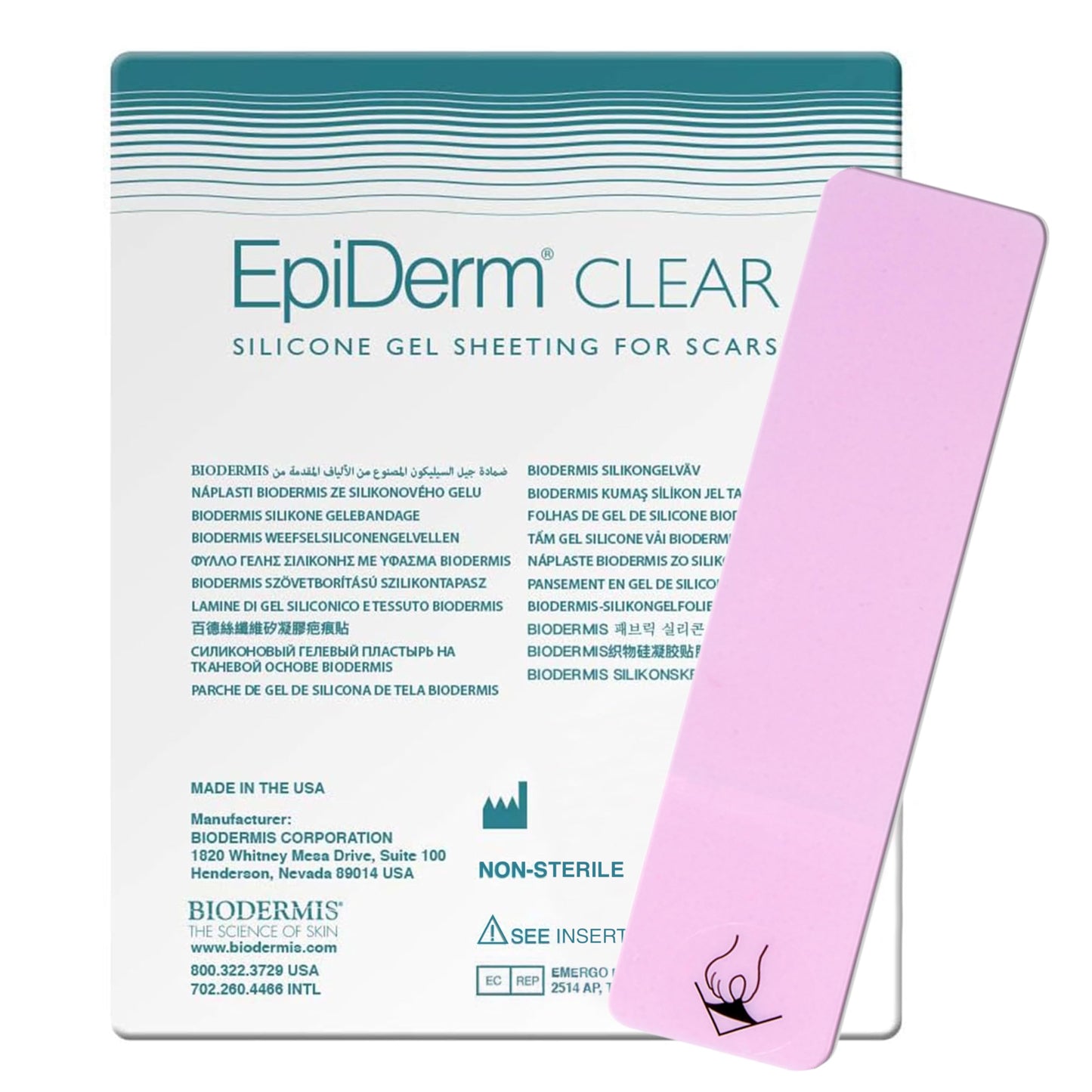 Epiderm Silicone Gel Strips - Silicone Tape for Scar Care - C Section, Tummy Tuck Tape & Cardiac Surgery Scars - Flexible & Reusable Strips - 1.4"x6" Clear