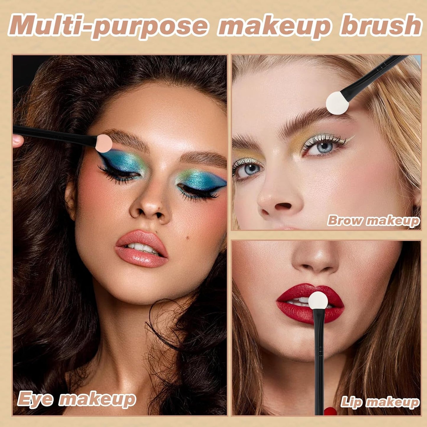 Makeup Brushes Set for Women Professional,UorPoto 10Pcs Sponge Eyeshadow Brush Sets Applicator Double Sided reusable