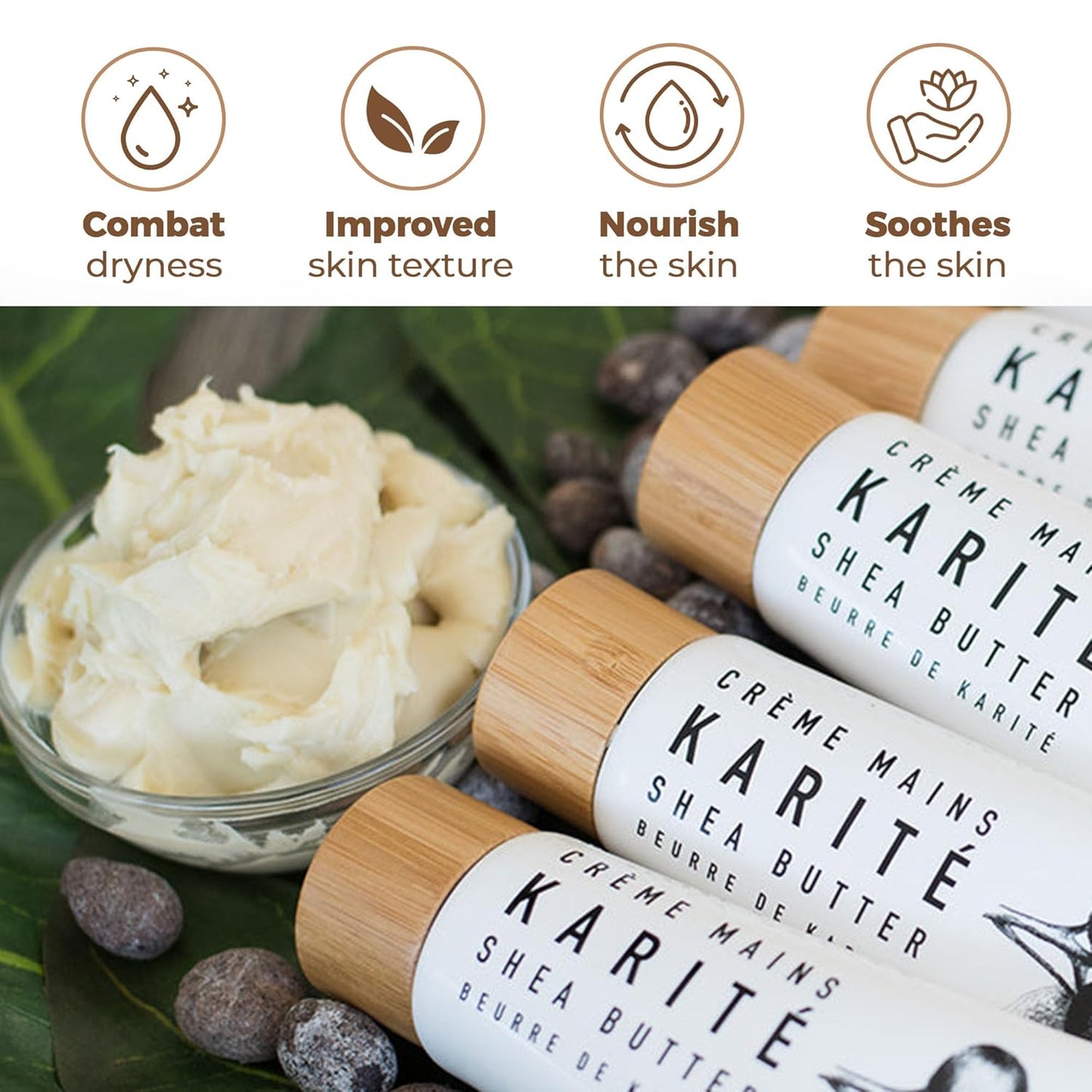 Shea Butter Hand Cream - Intense Moisturizing Lotion with Jojoba & Rosehip Oil | Organic & Hypoallergenic for Dry Hands