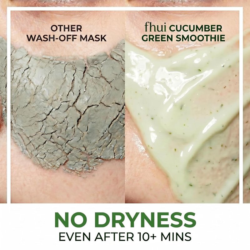 Cucumber Basil Face Mask - Cooling Korean Skincare for Redness Relief | Green Smoothie Mask with 3,500ppm Cucumber & 8 Types of Hyaluronic Acid