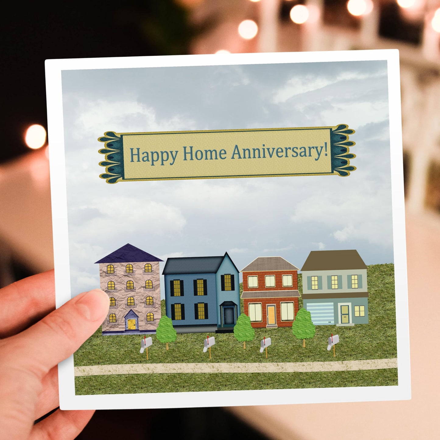 Greeting Cards - Home Anniversary, Realtor to Client, Family, Friends, Homes, Mailboxes - 12 Pack - Home Anniversary Design