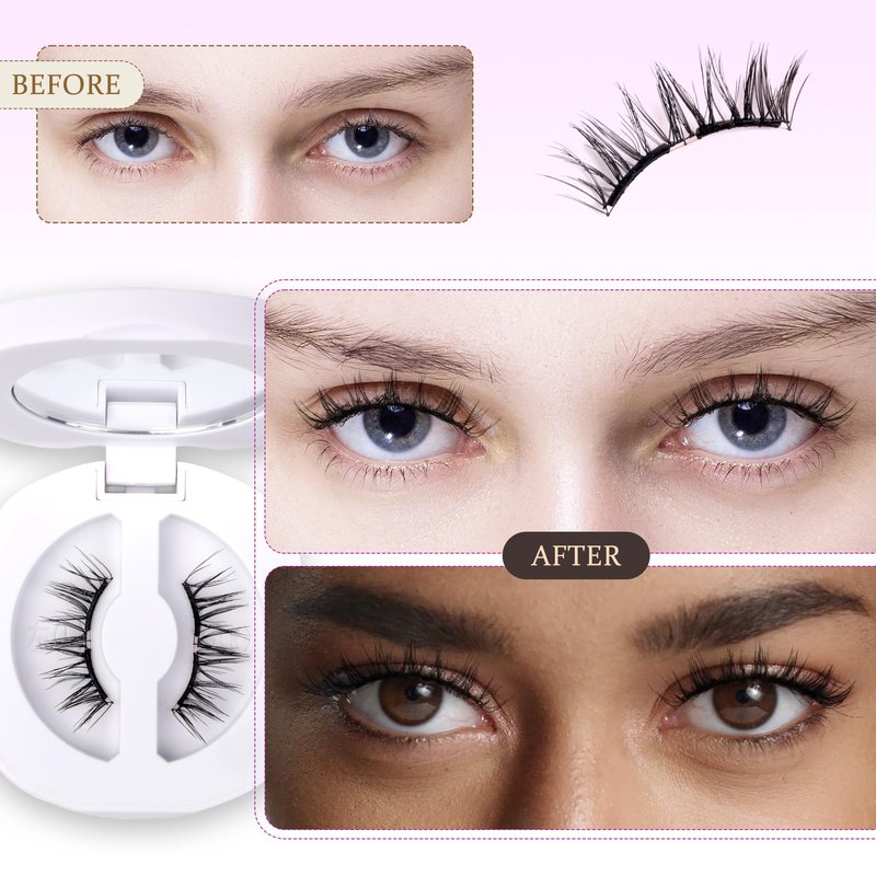 VEYESBEAUTY Magnetic Eyelashes with Applicator Reusable Magnetic Lashes Natural Look No Glue Needed False Eyelashes, Moonlit Lashes Kit Easy to Wear and Remove