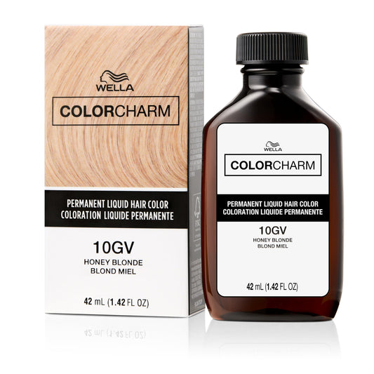 COLORCHARM Permanent Liquid Hair Color | 10GV Honey Blonde | Up to 100% Gray Coverage | 1.42 Fl Oz