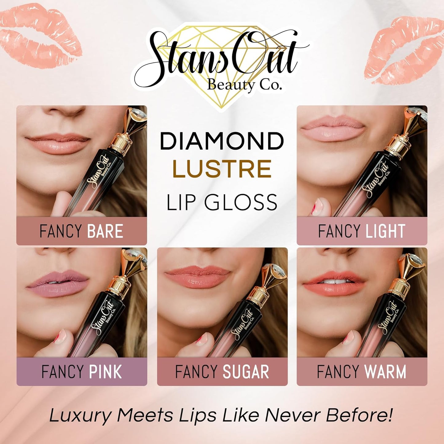 Diamond Lustre Pink Hydrating Lip Gloss - Moisturizing Butter-Smooth Colors | Naturally Plump & Glossy Finish