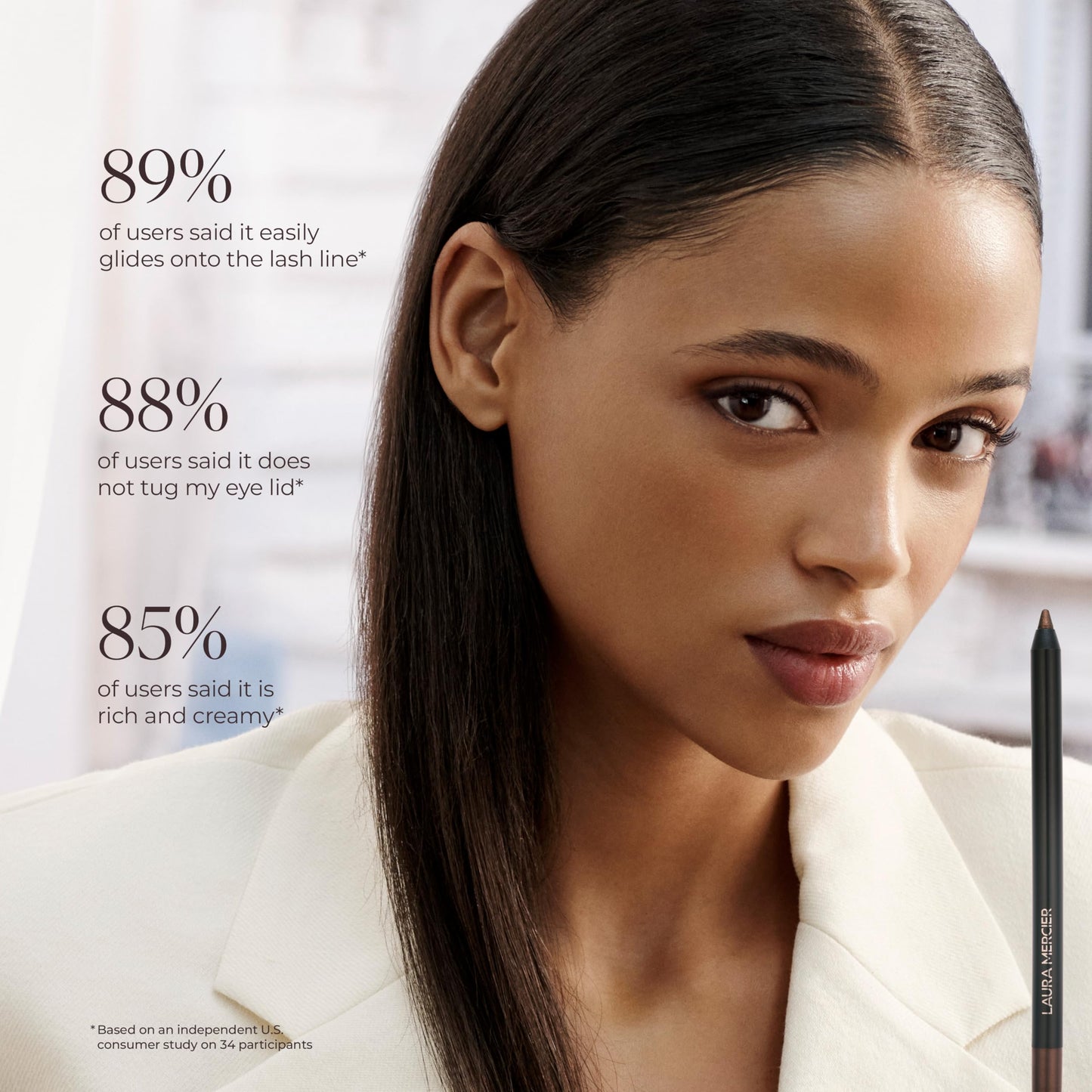 Laura Mercier Caviar Tightline Eyeliner: Long Lasting Color, Crease-proof, Waterproof, Gel-like Hydrating Formula, Perfect for Tightline, Lash Line + Waterline, Bronze