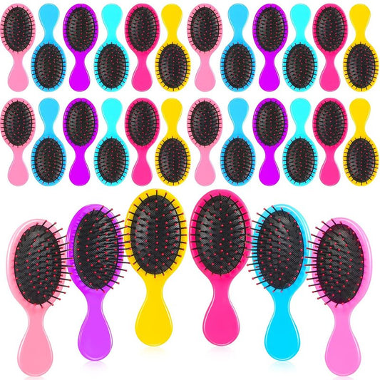 Mini Hairbrushes - 36 Pack Soft Bristle Detangler Brushes for Travel | Ideal for Women, Girls & Toddlers
