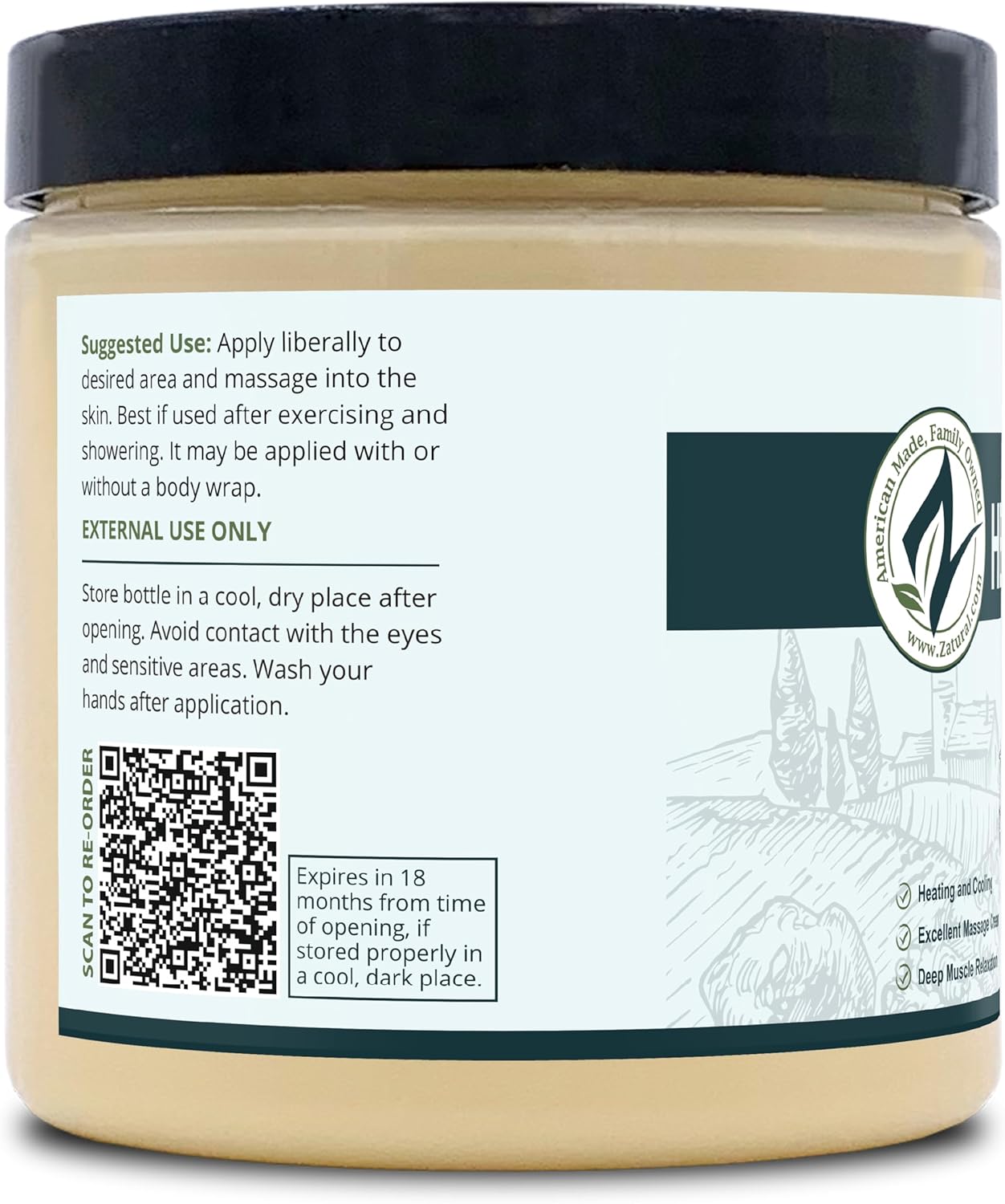Hemp Hot Cream with Essential Oil Blend - Aloe & Hemp Infused | 8oz 2-Pack