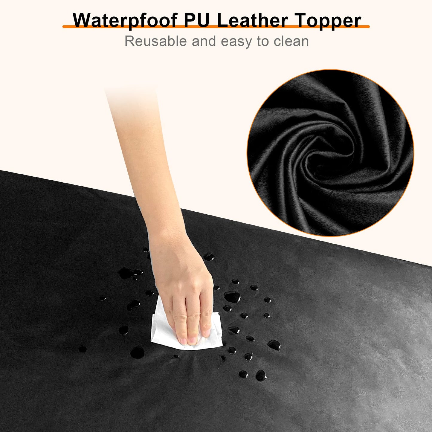 Lash Bed Cover, Wipeable PU Leather Massage Table Cover Waterproof Spa Bed Topper Suitable for More Salon Beauty Beds
