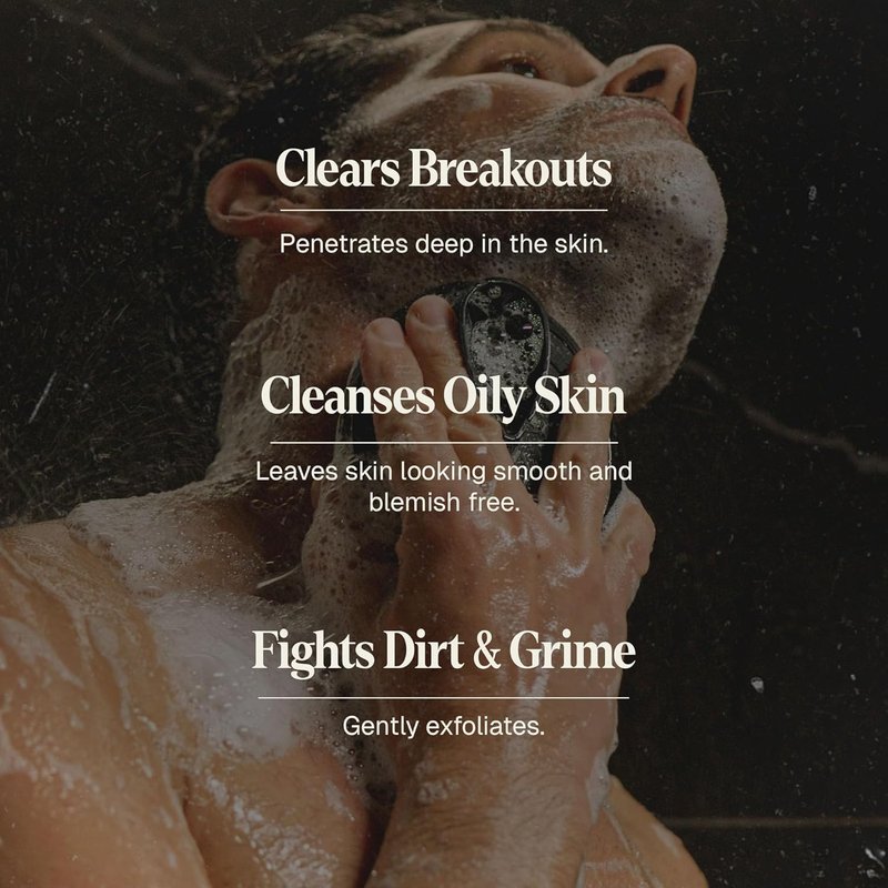 Men’s Charcoal Powder Face Wash - Deep Cleansing Facial Cleanser for Sensitive Skin | 5 Fl Oz, 2 Pack