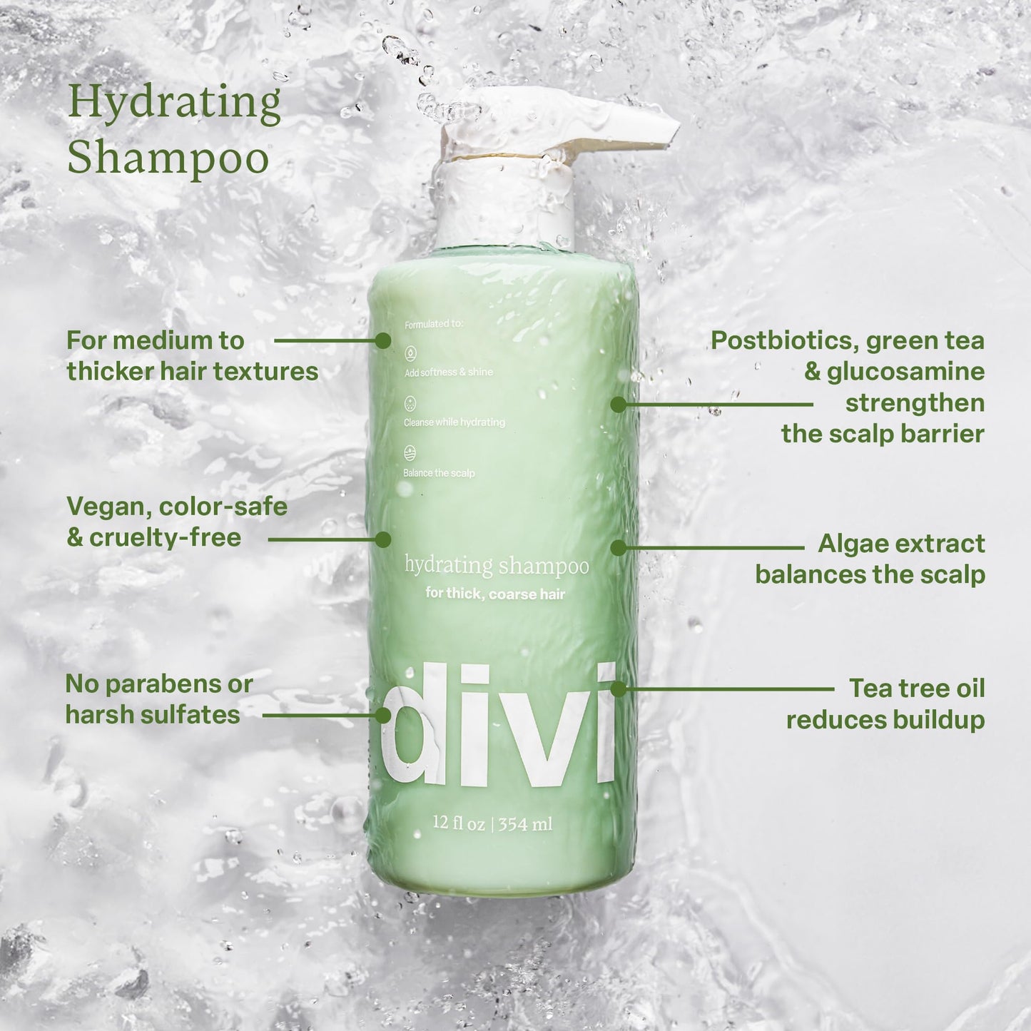 Divi Hydration Heroes Hair Care Kit – Includes Hydrating Shampoo, Conditioner, Whipped Mask & Leave-In Conditioner - Deeply Moisturizes, Strengthens & Restores Smooth, Shiny Hair, 4 Piece Set