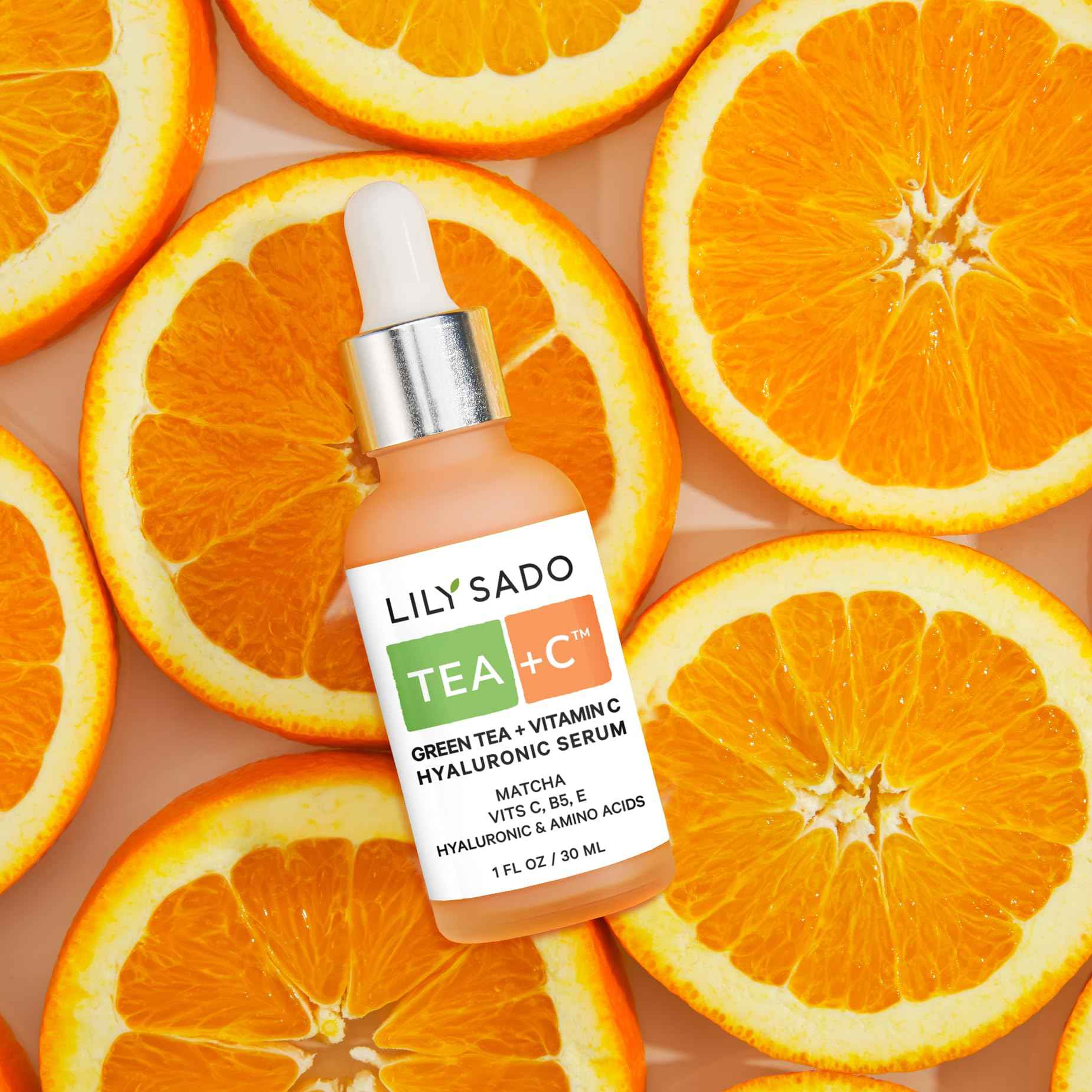 LILY SADO TEA+C Green Tea + Vitamin C Super Serum - Natural Vegan Serum - Best Antioxidant, Anti-Wrinkle Moisturizing Formula - Softens, Hydrates, Firms & Tones for Luscious, Radiant Skin