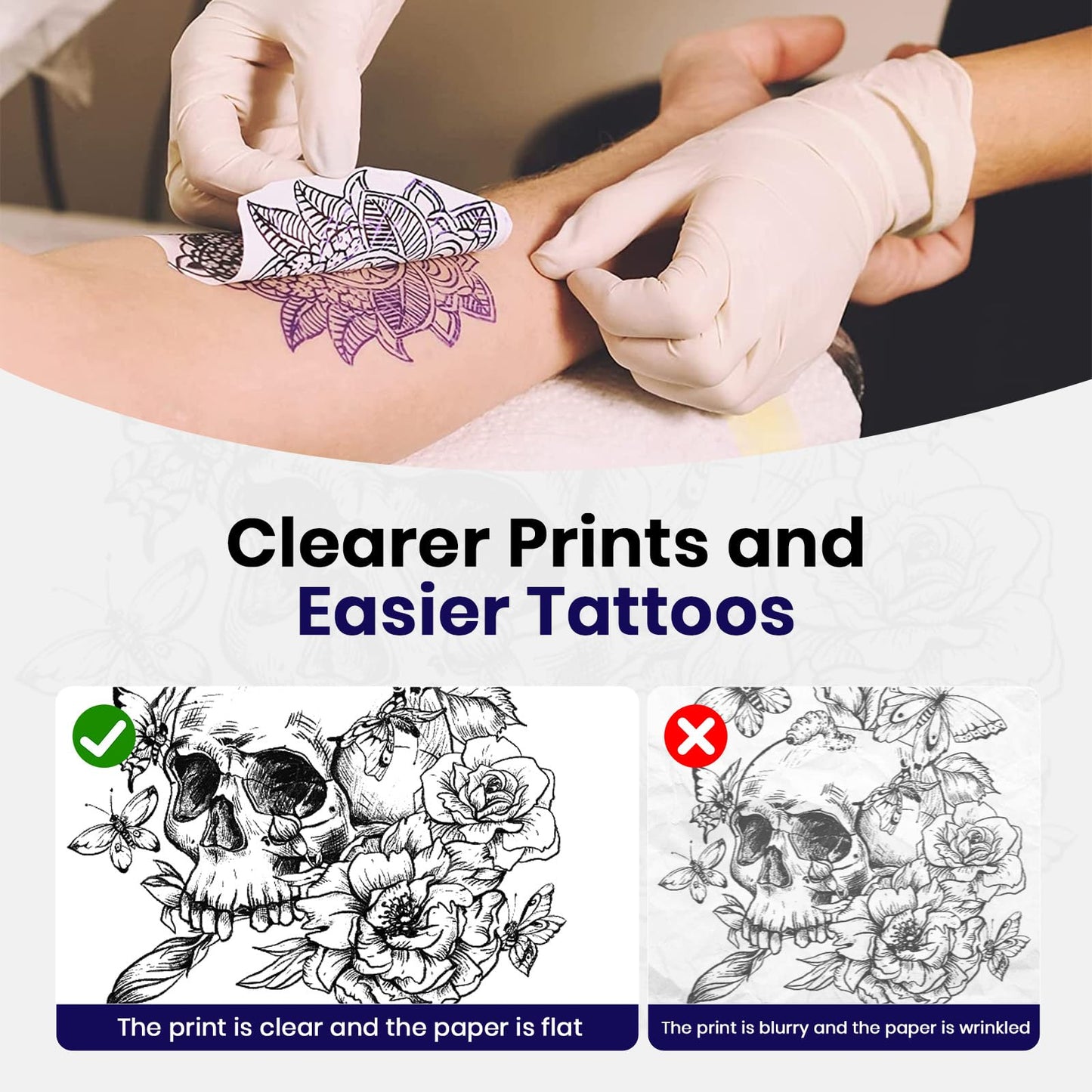 2026 New Tattoo Stencil Printer Machine,Thermal Portable Wireless Bluetooth Printer,for Tattoo Artists&Beginners,with Transfer Paper and Thermal Paper,Compatible with Phone&PC (Black)