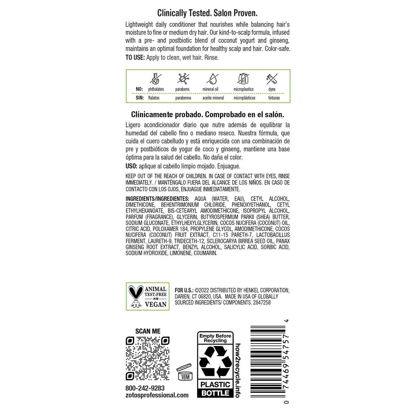 Biotera Moisturizing Conditioner | Hydrates & Moisturizes Dry, Medium, Fine Hair | Microbiome Friendly | Vegan & Animal Test Free | Paraben Free | Color-Safe | 32 Fl Oz