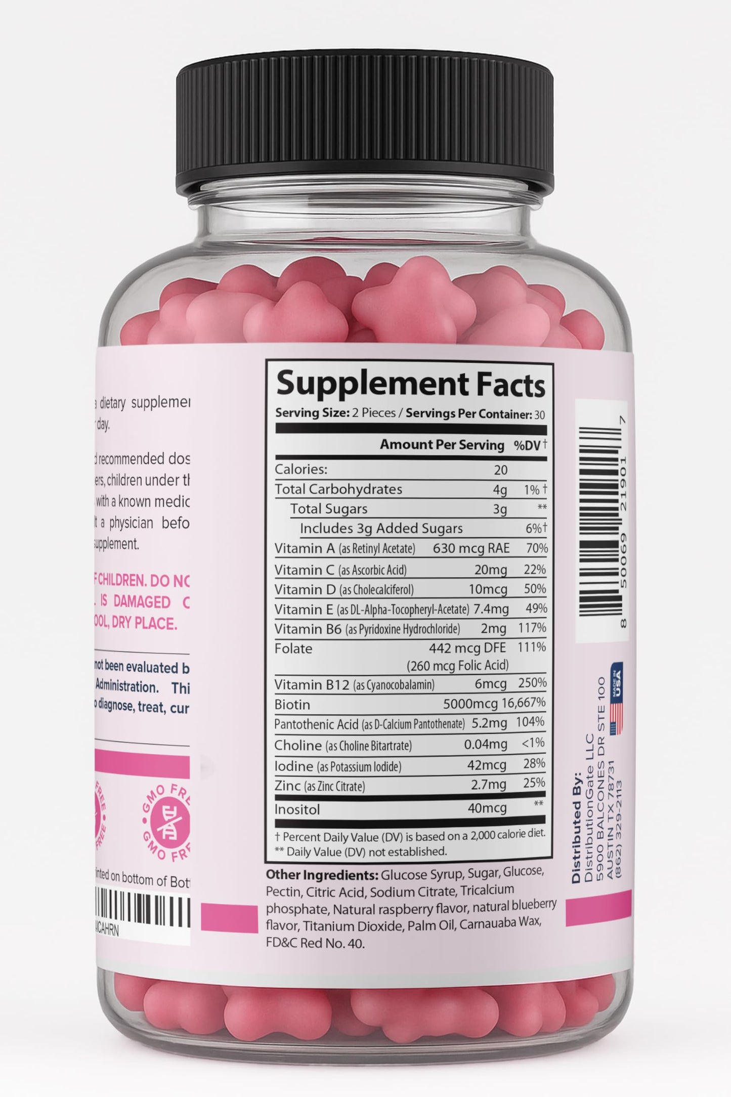 NutriLife Advanced Hair, Skin & Nails Gummies – Biotin with Vitamin C & E – Vegan Beauty Support – Promotes Hair Growth, Strong Nails & Radiant Skin – Non-GMO, Gluten-Free, Made in USA