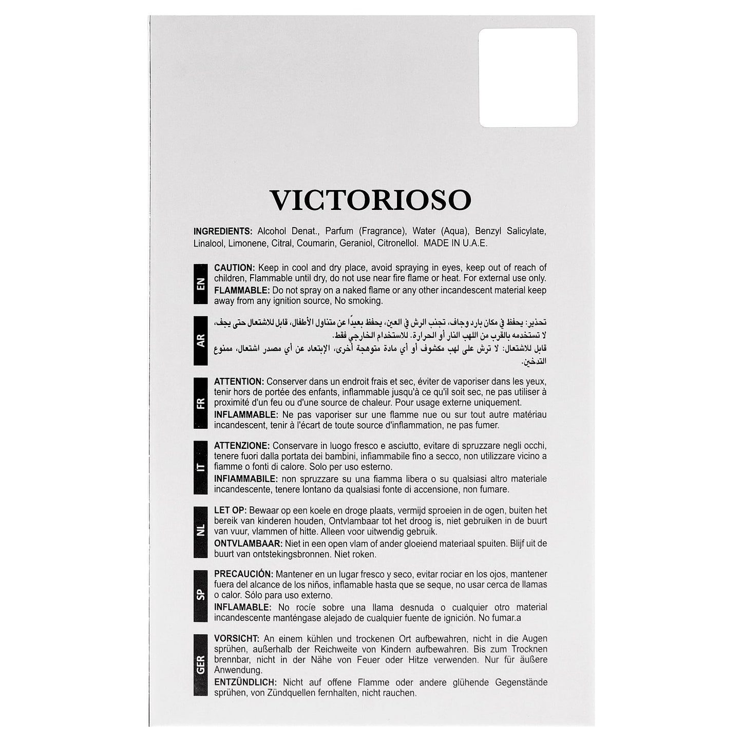 Victorioso - Myth by Maison Alhambra for Men - 3.4 oz EDP Spray
