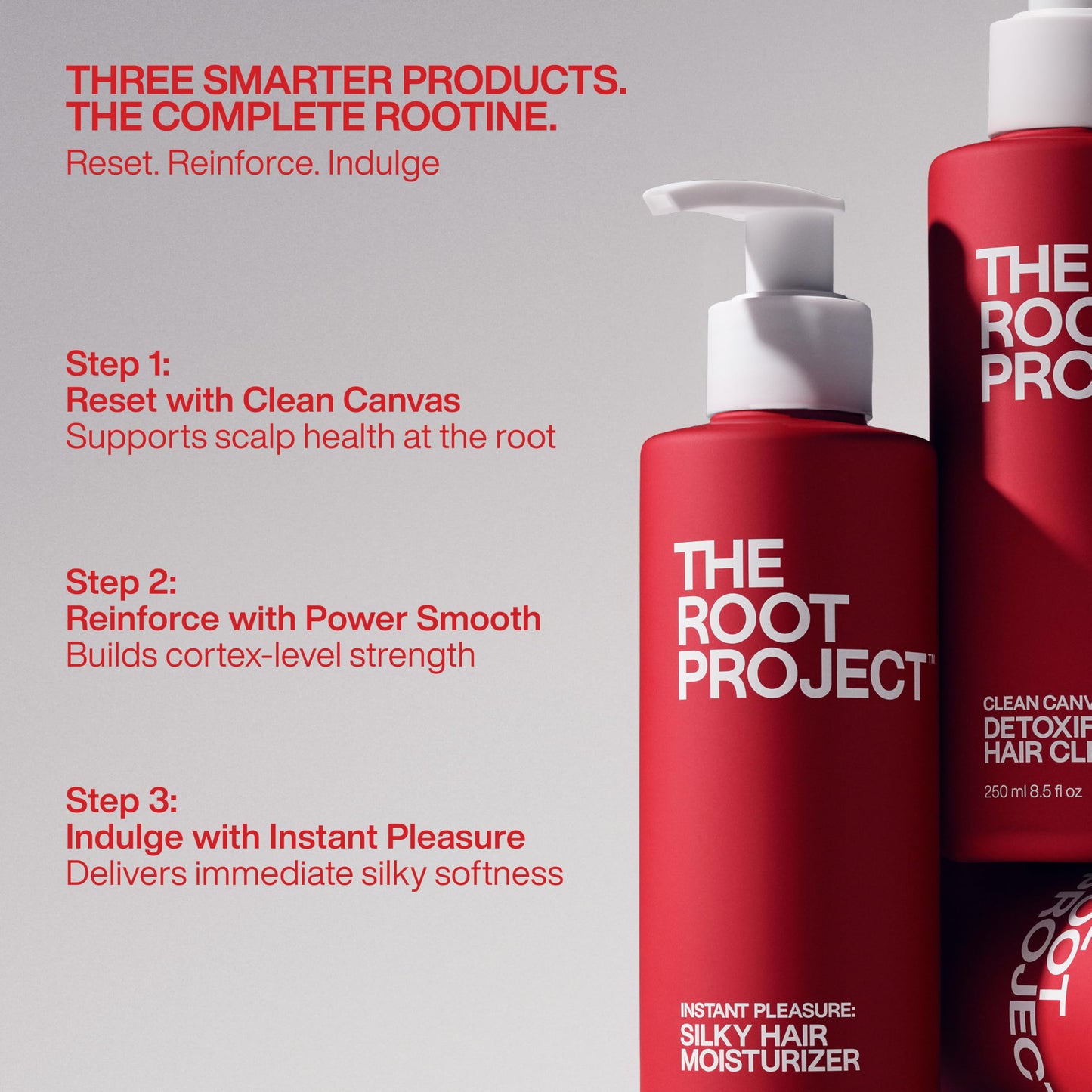 The Root Project The Rootine Trio Set, Includes Clean Canvas Shampoo, Instant Pleasure Conditioner, Power Smooth Hair Mask | Detoxifies Scalp, Hydrates Hair, Repairs and Smooths Cuticles
