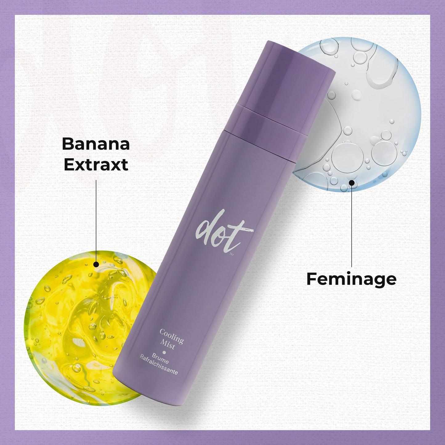 dot Cooling Facial Mist With Vitamin C, Plant-Based Antioxidants & Skin Revitalizing Feminage - Face Mist that Moistures, Rejuvenates & Clarifies – For All Skin Types – Menopause Skincare - 3.4 oz