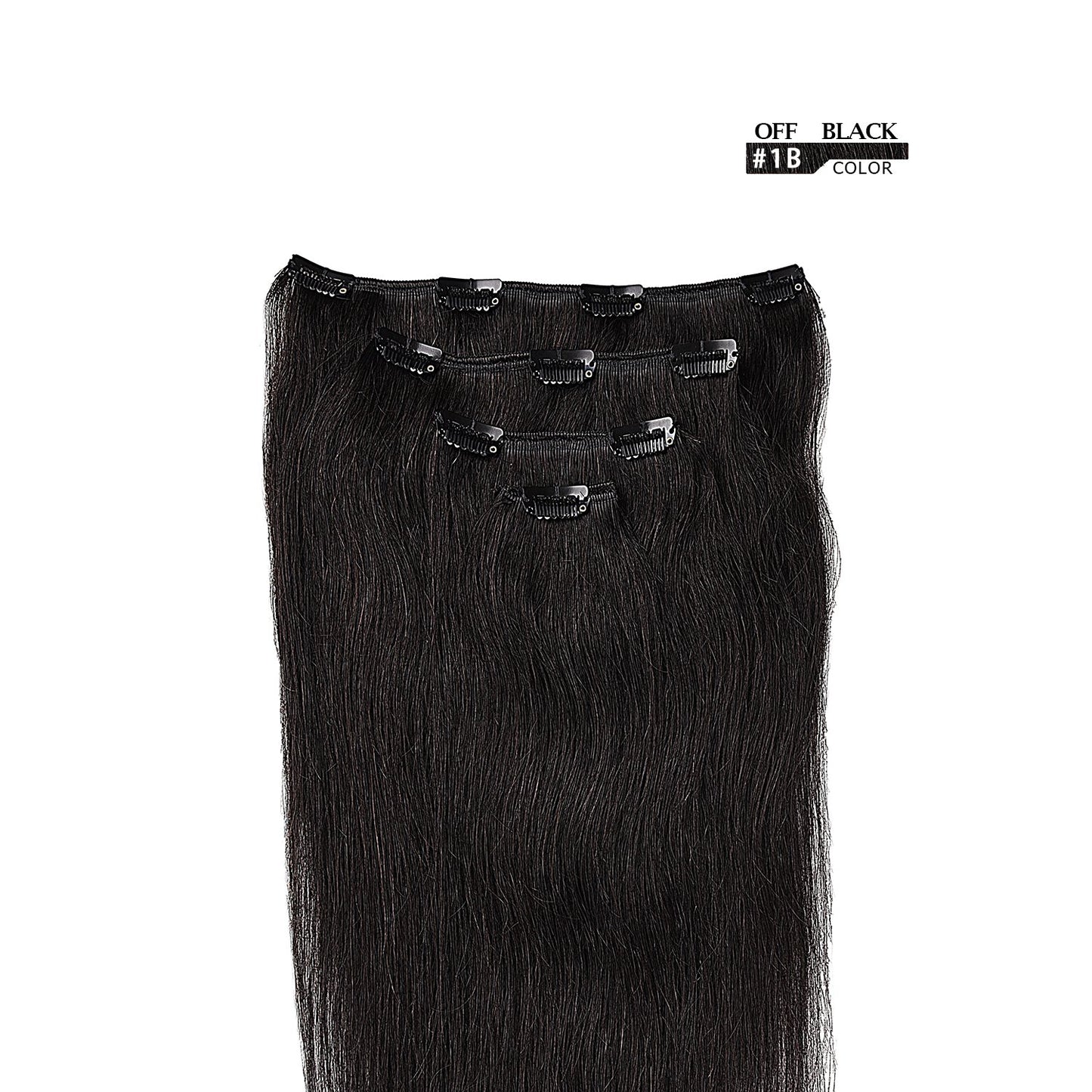 14" Clip in Hair Extensions Remy Human Hair for Women - Silky Straight Human Hair Clip in Extensions 50grams 4pieces Natural Black #1B Color