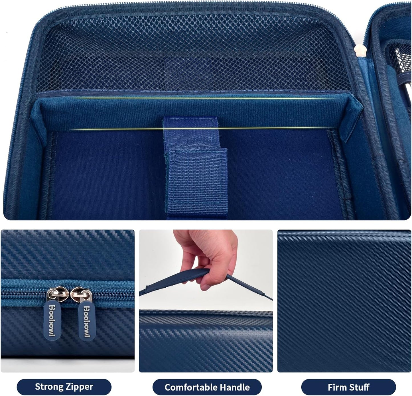 Hard Travel Case for Hair Clippers - Barber Supplies Organizer Bag | Trimmer Storage Holder for Wahl & Andis - Blue