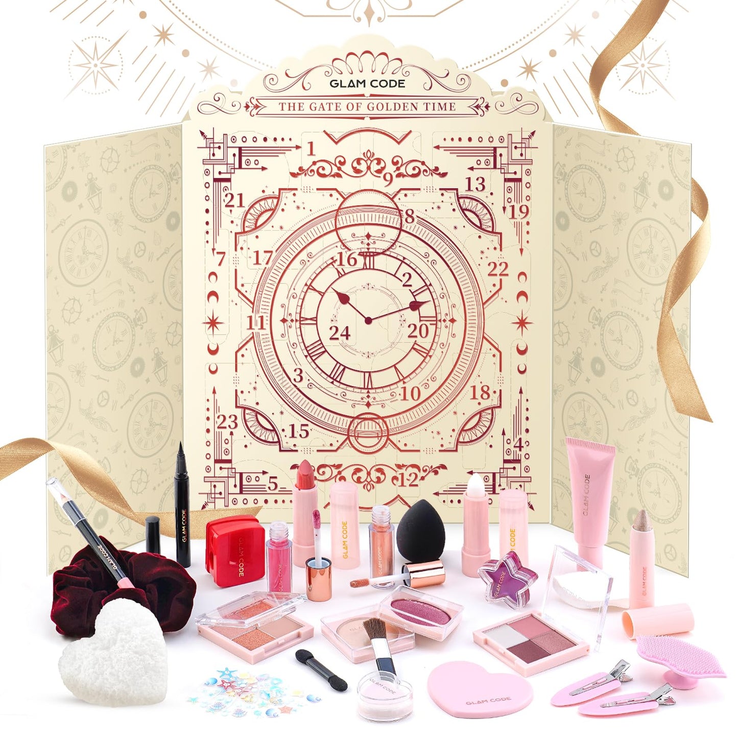 Glam Code Makeup Advent Calendar 2025, 24 Days Beauty Gift Set for Teen Girls Women - Christmas Countdown Calendar Beauty & Cosmetics Holiday Surprise Make Up Gift Kits