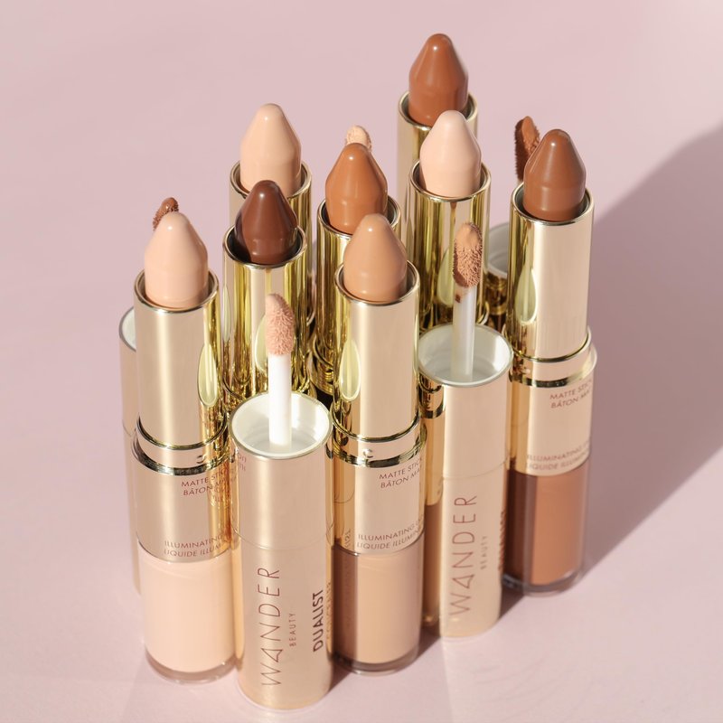 Wander Beauty Dualist Matte and Illuminating Concealer Makeup - Deep - Dual-Ended Matte & Liquid Concealer Stick - Full Coverage Formula to Brighten, Firm & Hydrates Under Eyes - 0.28 fl oz