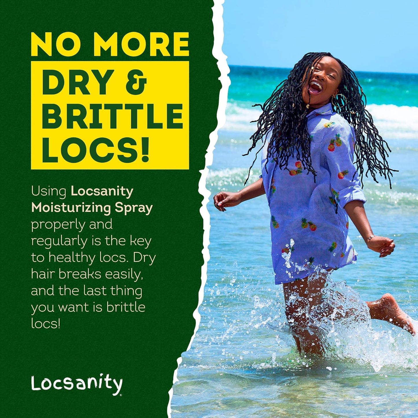 Locsanity Daily Moisturizing Rosewater & Peppermint Spray - Lightweight Frizz Control for Locs & Dreadlocks | Natural Hair & Scalp Moisturizer (12 fl oz)
