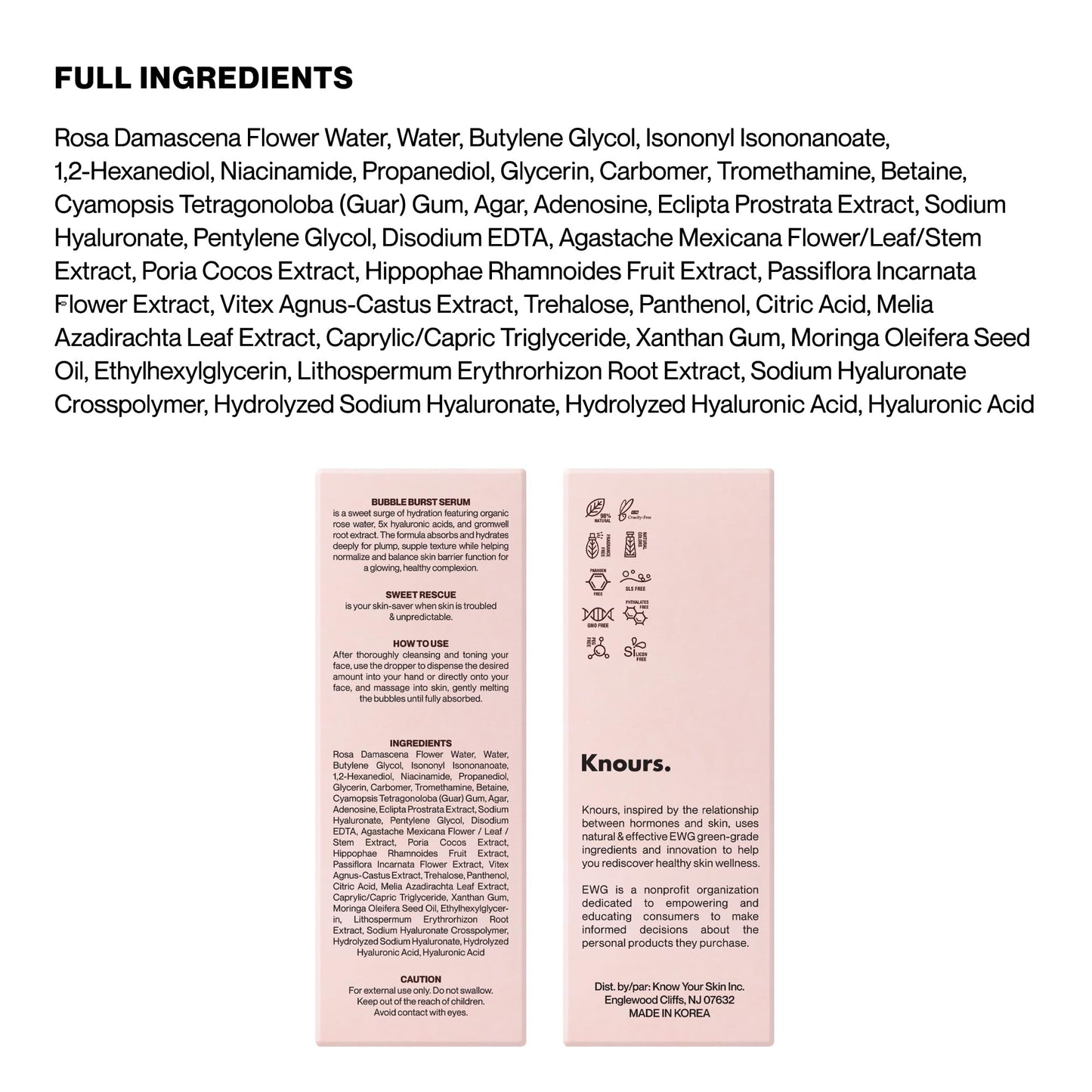 Knours. Balancing 5xHA + Gromwell Root Bubble Burst Serum, Rose Water Niacinamide Hydrating Improve Tone Korean Skincare Clean Beauty (50ml 1.69fl. oz.)