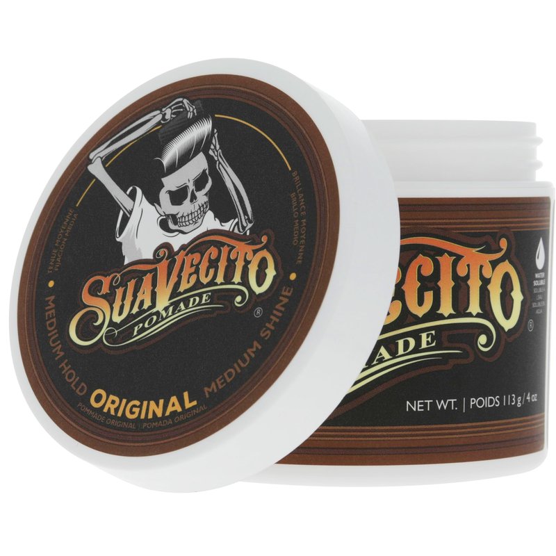 Suavecito Pomade Original All Day Hold for Hairstyles for Men, Medium Shine Water Based Wax Like Flake Free Gel, Easy To Wash Out, 8 Oz, Pack of 2