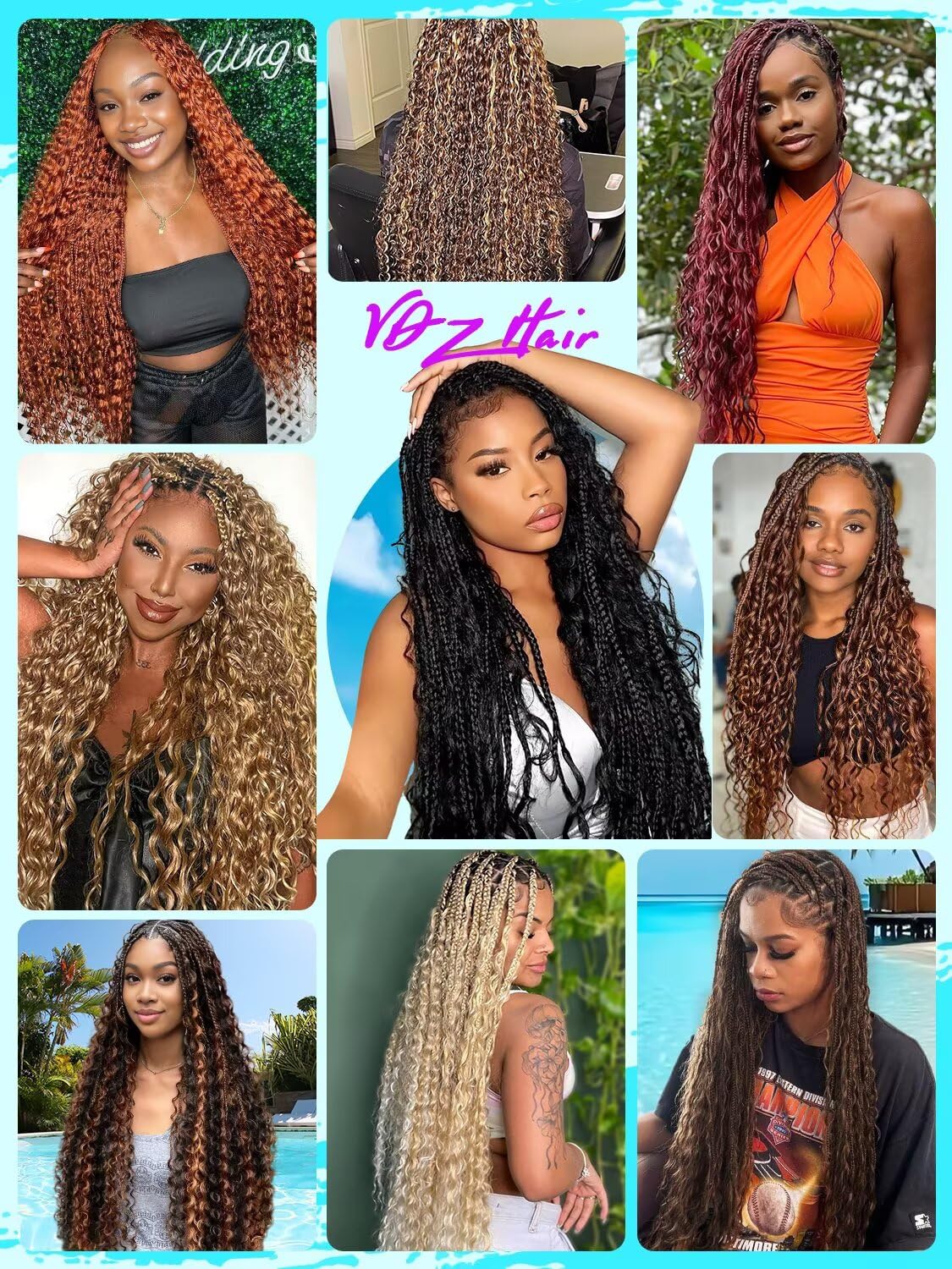 12A Human Braiding Hair for Boho Braids 3 Bundles 16 Inch 100g Deep Wave Braiding Hair for Bohemian Knotless Braids 100% Unprocessed Brazilian Virgin Bulk Hair Extensions No Weft Natural Color
