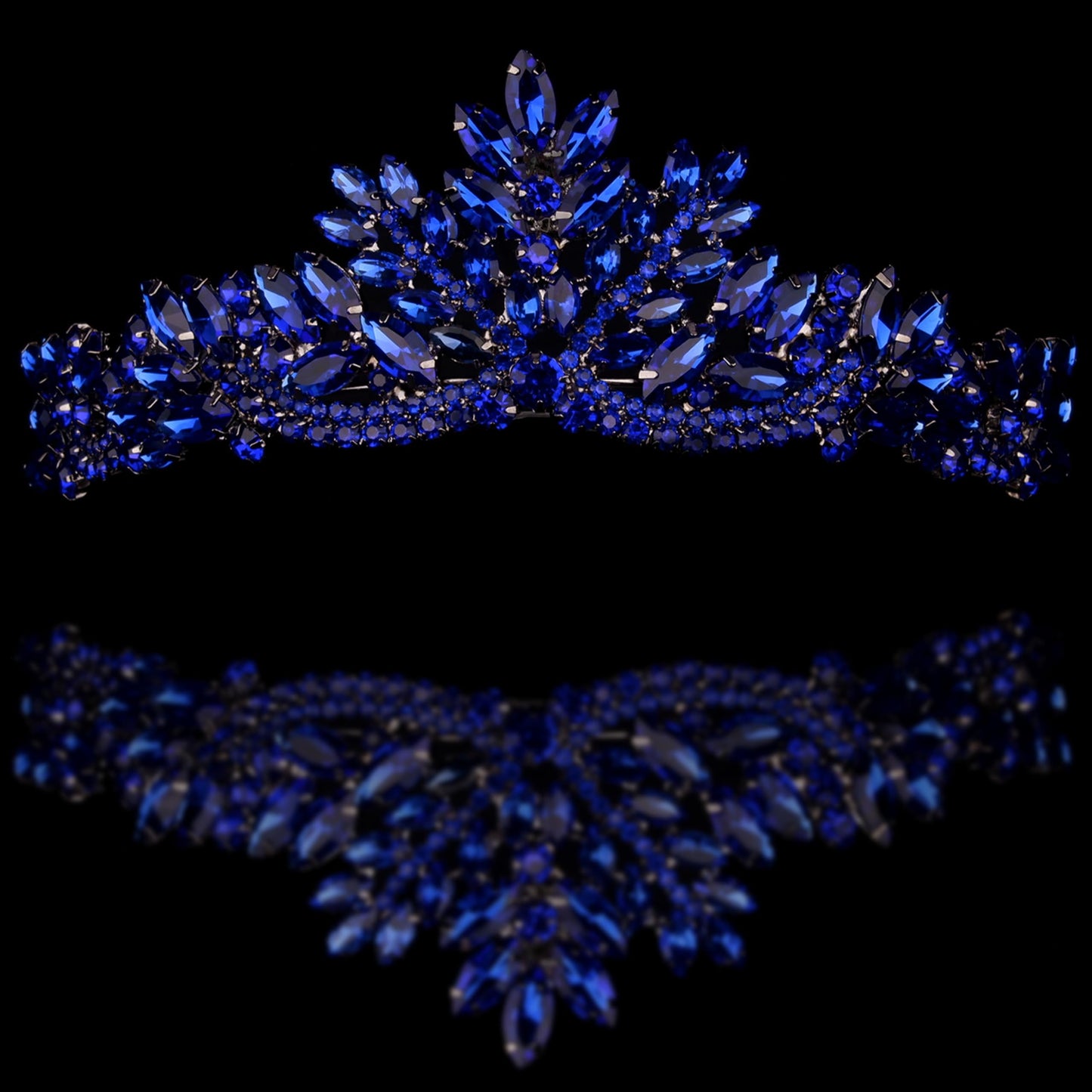 LIMELIA Handmade Princess Crown Tiara for Women – Sax Blue Crystal Rhinestone Headpiece for Birthday, Bridal, Pageant, Cosplay | Elegant Queen Crown for Girls & Adults