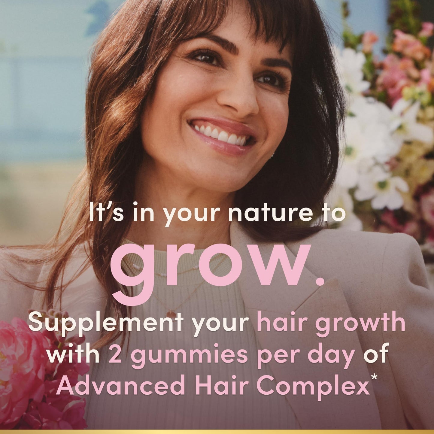 Nature's Bounty Hair Growth Gummies for Supporting Thicker, Fuller Hair with Biotin, Silicon & Arginine, Peach Mango Flavor – Gluten Free, Contains No Lactose, Sodium or Fish, 60 Count/30 Servings