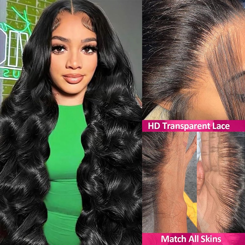 body wave lace frontal human hair 13x4 HD Transparent Lace Closure 100% Brazilian Virgin Human Hair Ear to Ear lace frontal Natural Color 14 inch