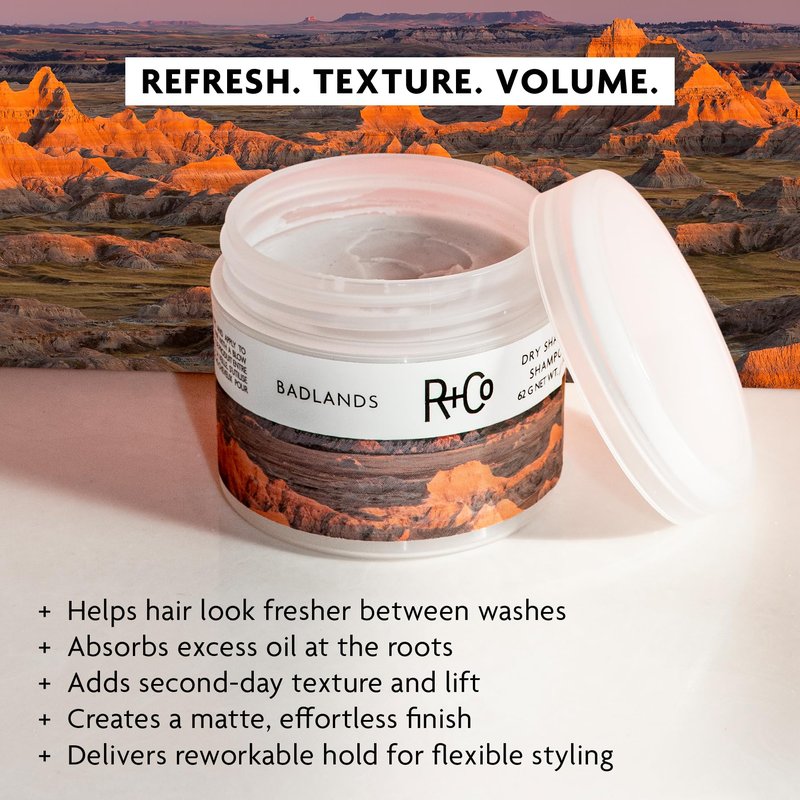 R+Co Badlands Dry Shampoo Paste | Adds Texture & Absorbs Oil with Matte Finish | Vegan + Cruelty-Free | 2.2oz (Pack of 2)