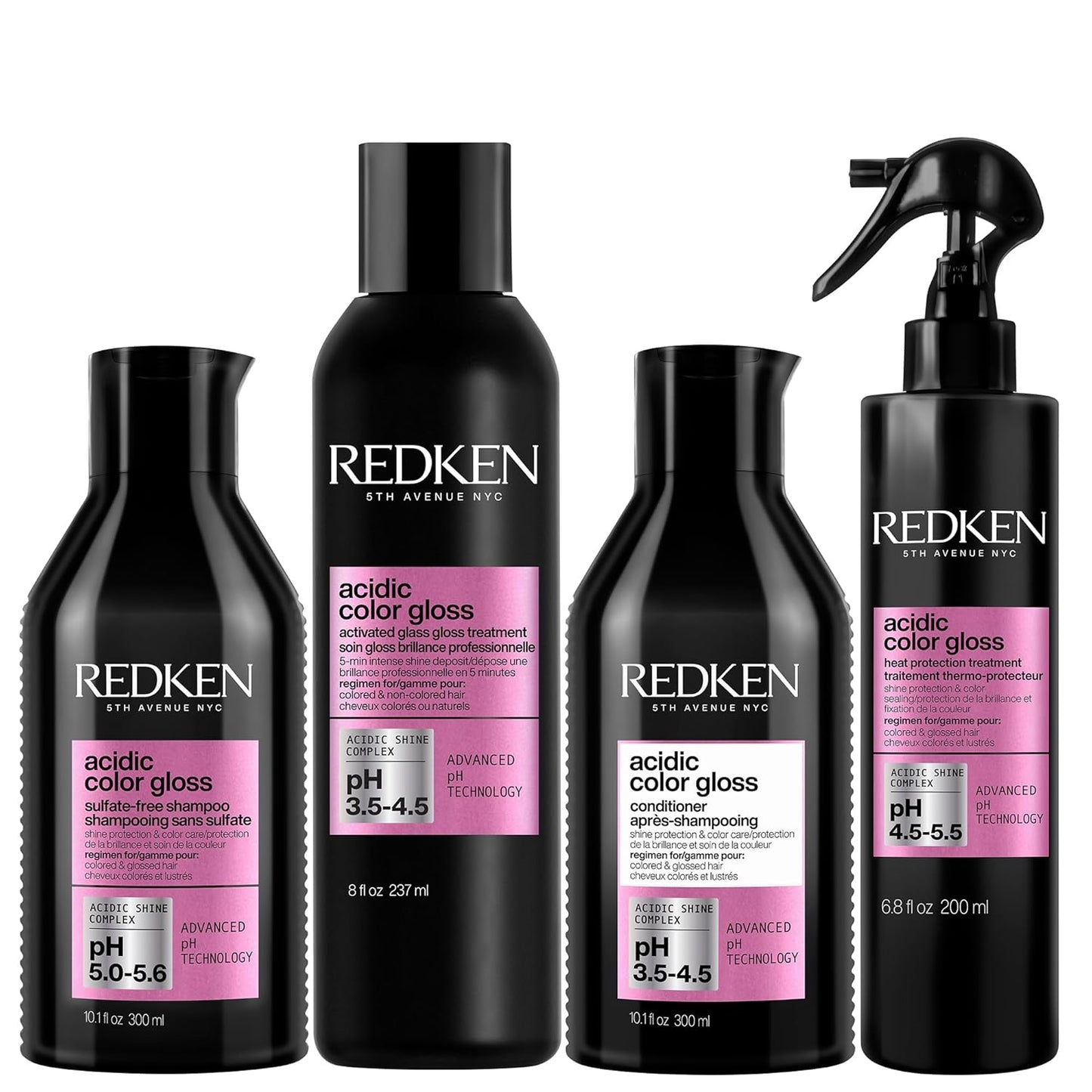 Redken Acidic Color Gloss Shampoo & Conditioner Set | Protects Color-Treated Hair with Citric Acid & Apricot Oil
