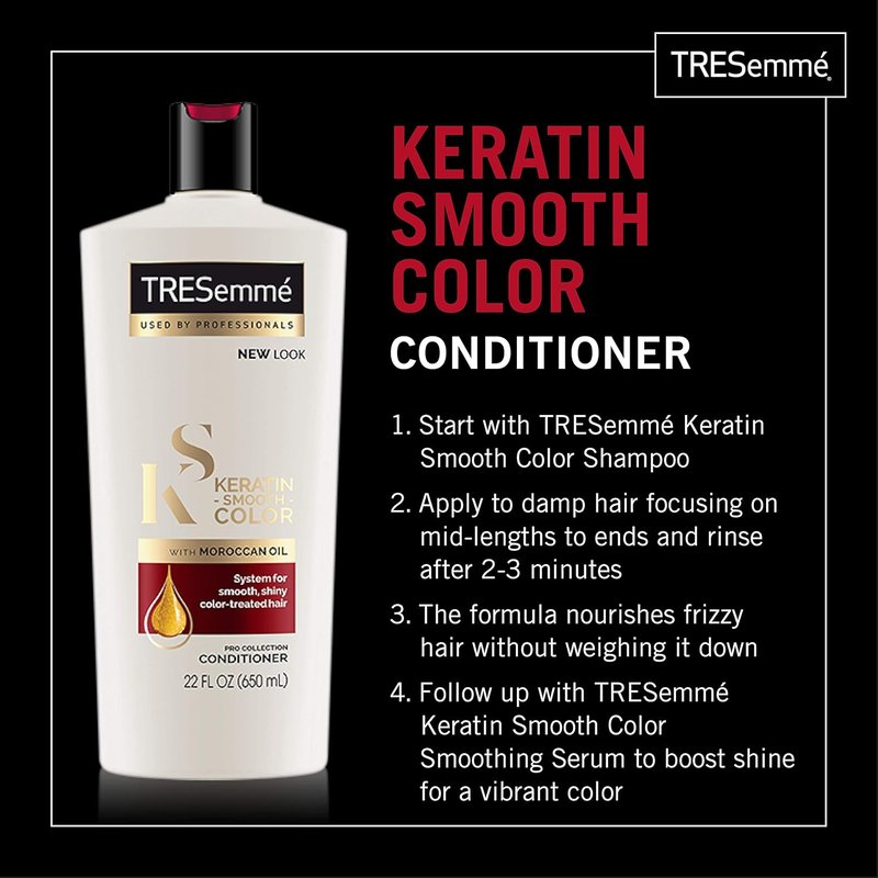 TRESemmé Keratin Smooth Color Conditioner - 22 oz for Silky, Manageable Hair
