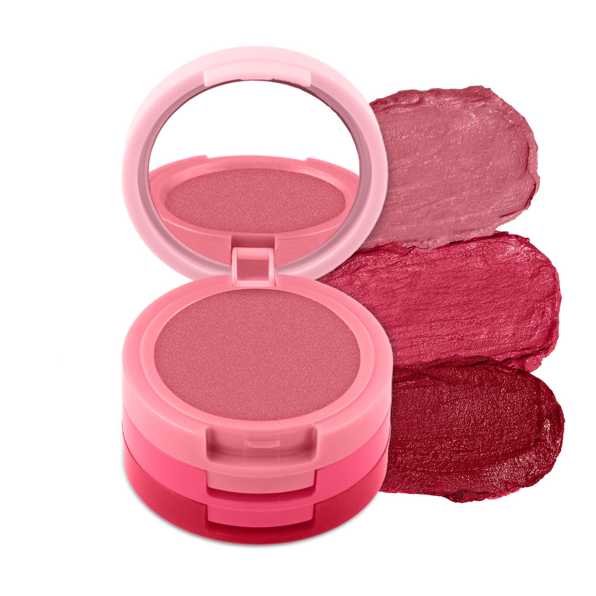 RENEE Glam Stack 3-In-1 Lip & Cheek Tint - 4.5g - 3 Shades in 1, Rich Creamy Natural Seamless Finish, Smooth & Blendable Formula - Travel Friendly, Quick & Easy to Use (Pink, 4.5 Grams)