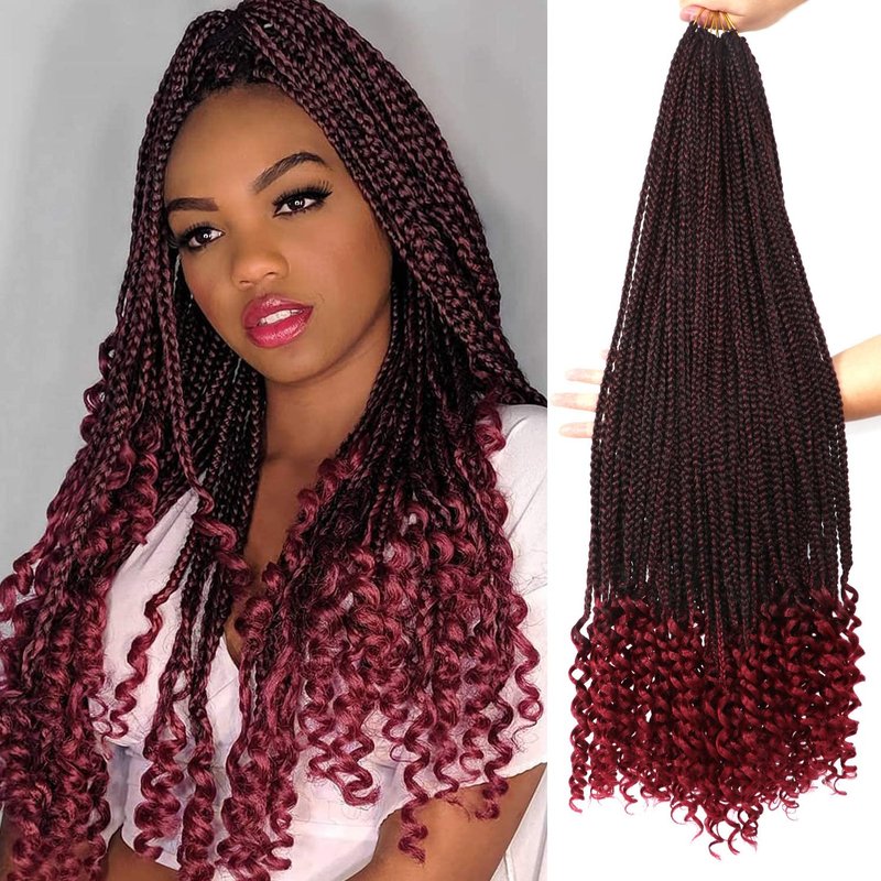 6 Packs 30 Inch Boho Goddess Box Braids Crochet Hair for Black Women (TBug#, 30 Inch (Pack of 6))