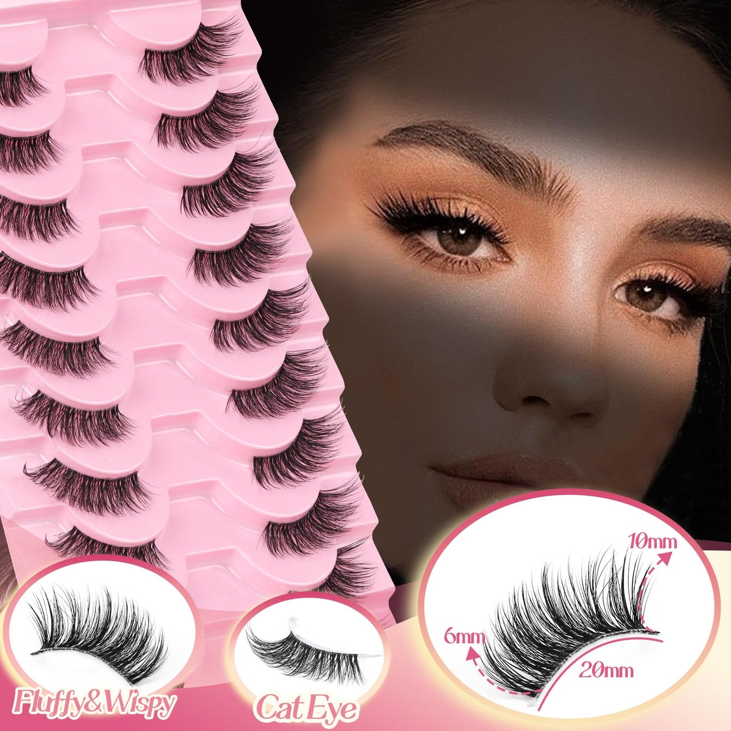 Ahrikiss Half Lashes Natural Look Wispy Cat Eye Lashes (TB02)
