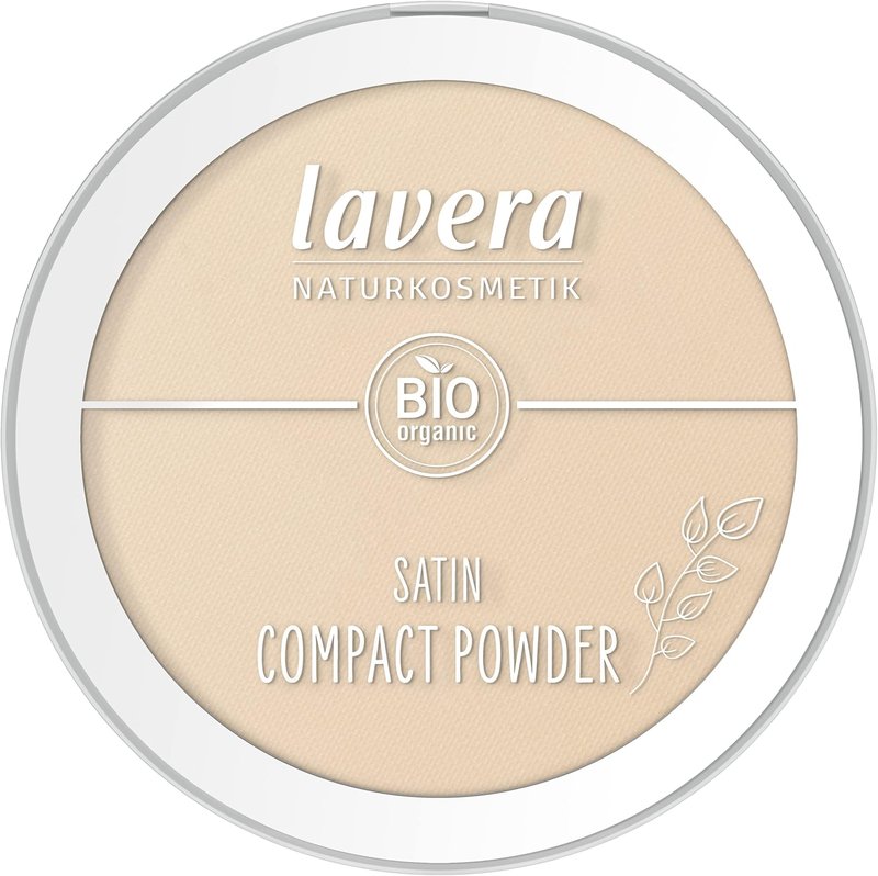 Lavera Satin Compact Powder - Medium 02 | Vegan Mattifying Makeup with Almond Oil & Rice Powder - 0.32 Fl Oz