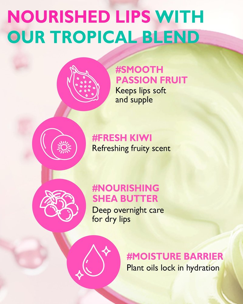 MAYISLAND Lip Sleep Mask #Dragonfruit Kiwi - Korean Overnight Lip Treatment with Dragonfruit Extract - Intensive Moisturizing Formula for Dry, Chapped Lips - Refreshing Kiwi Scent, 0.34 oz.