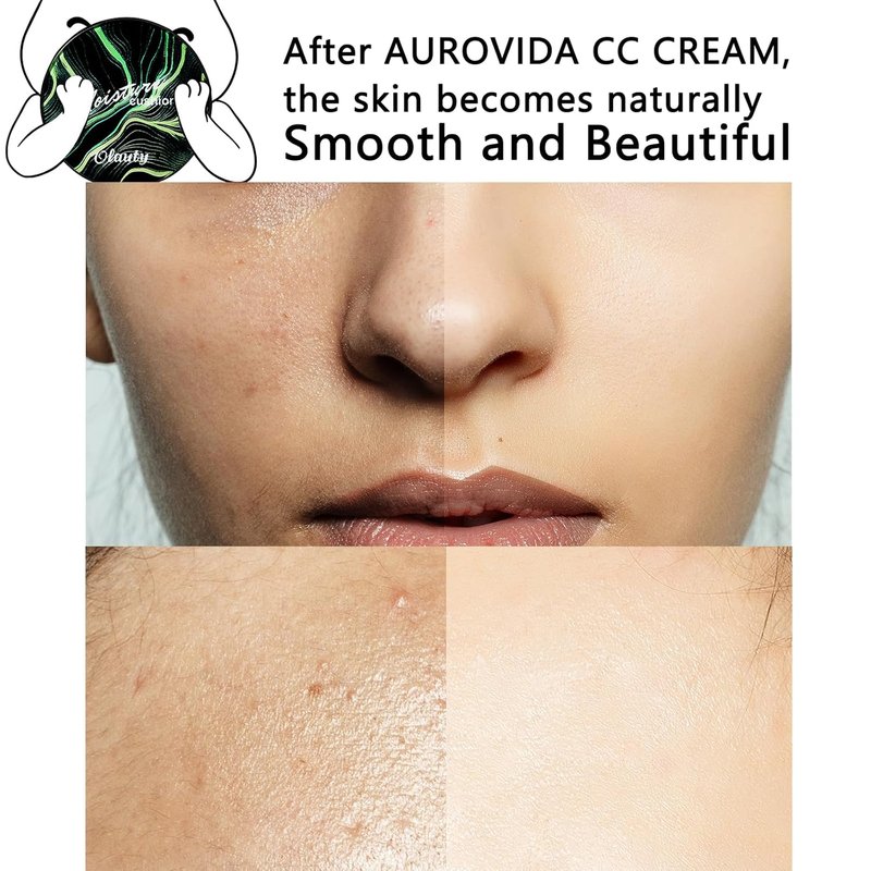 Moisture Cushion CC Cream Foundation for Mature Skin - Long-Lasting, Waterproof Makeup | Natural Honey & Pine, Even Skin Tone (02#)